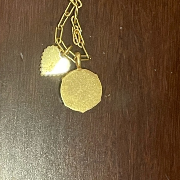 madewell gold Necklace with heart and blue floral charms - Picture 3 of 5